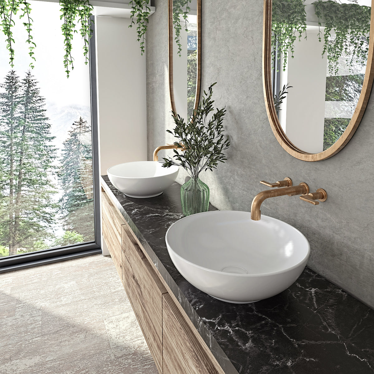 Neptune Alta Round Ceramic Sink in White