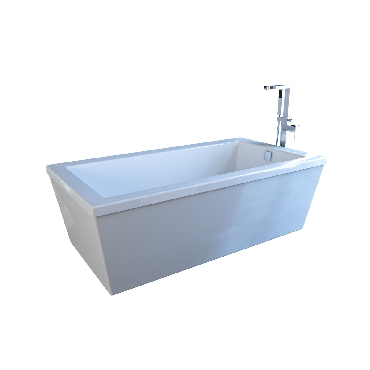 Neptune Ametys 3666 AFR Acrylic Freestanding End Drain Bathtub in White - image 2