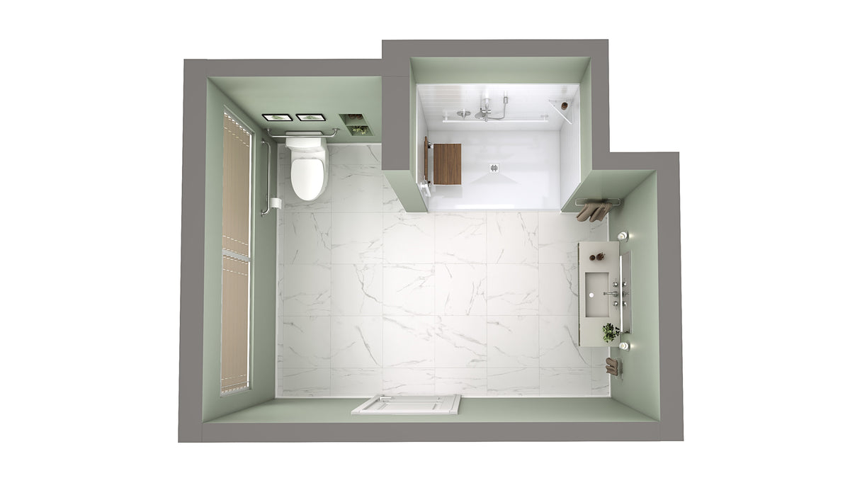 Neptune Aspire 6238 Acrylic Alcove Shower Base in White with Anti-slip and PVC Center Drain in Matte Black - image 17
