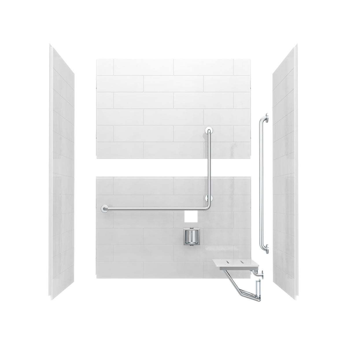 Neptune Aspire 6238 AcrylX Direct-to-stud Four-piece Alcove Shower Wall Kit - image 9