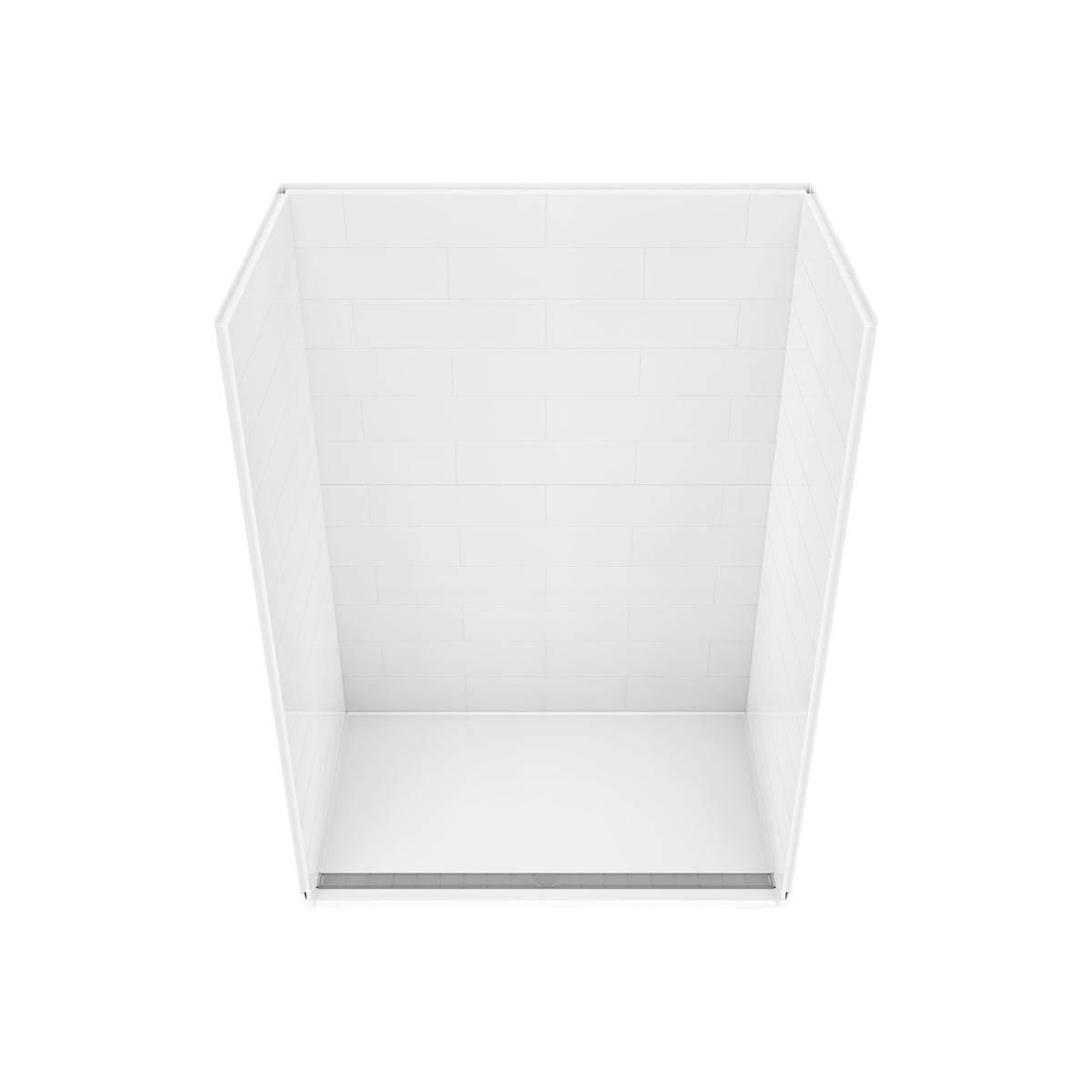 Neptune Aspire 6238 Premium Alcove Five-Piece Shower with ABS Linear Drain in White and Chrome Bars - image 4