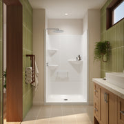 Neptune Astley SH-4834 Acrylic Alcove Center Drain One-Piece Shower in White