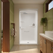 Neptune Astley SHR-4834 Acrylic Alcove Center Drain One-Piece Shower in White