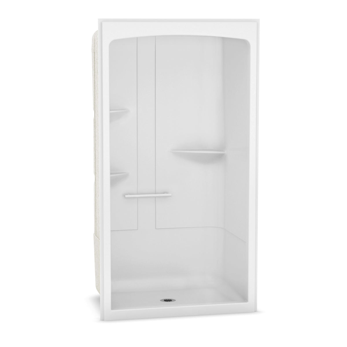 Neptune Astley SHR-4834 Acrylic Alcove Center Drain One-Piece Shower in White - image 2