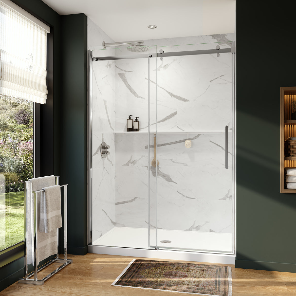 Neptune Axion 56 1/2-59 x 78 3/4 in 8mm Sliding Shower Door for Alcove Installation