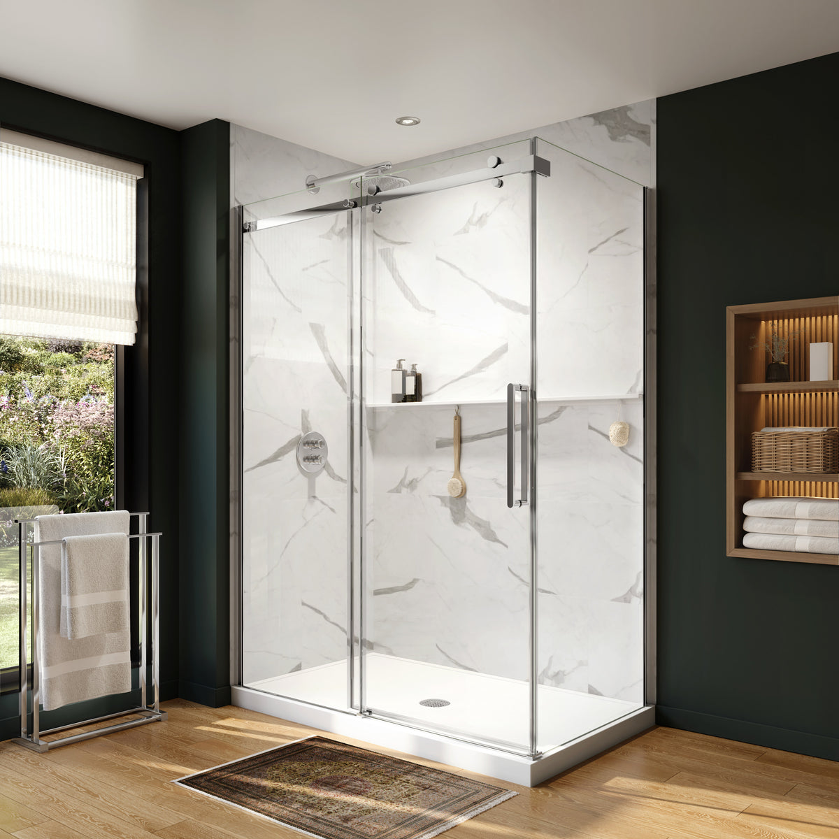Neptune Axion 60 x 32 x 78 3/4 in 8mm Sliding Shower Door for Corner Installation