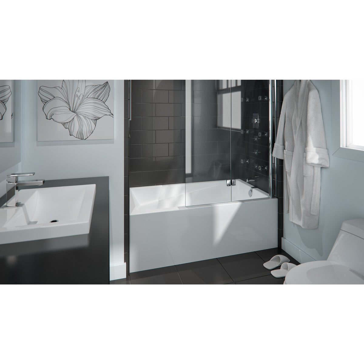 Neptune Azea 3260 IFS Acrylic Alcove Bathtub in White