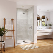 Neptune Azelia 48 x 74 in 6mm Pivot Shower Door for Alcove Installation with Clear glass in Chrome