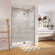 Neptune Azelia 60 x 74 in 6mm Pivot Shower Door for Alcove Installation with Clear glass in Chrome