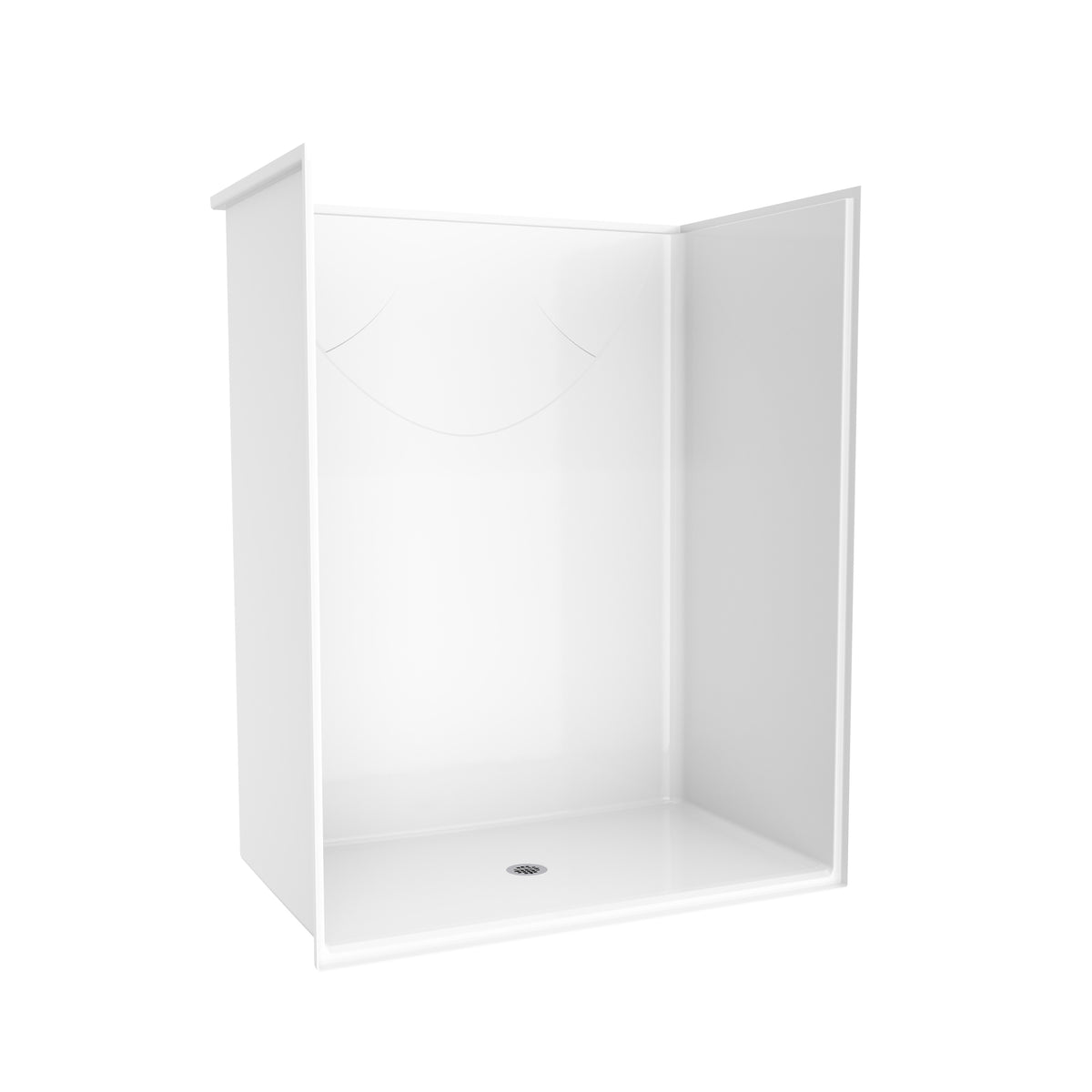 Neptune Banff BFS-6036F - NBC-Alberta Compliant AcrylX Alcove Center Drain Shower in White with Left Rectangular Naugahyde Seat - image 10