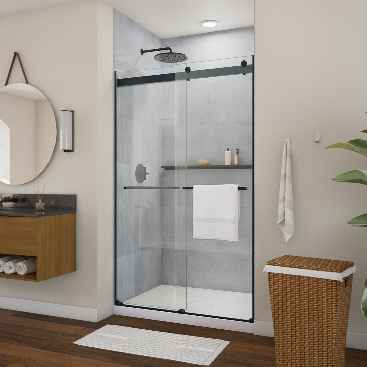 Neptune Barena 44-48 x 76 in 8mm Bypass Shower Door for Alcove Installation - image 6