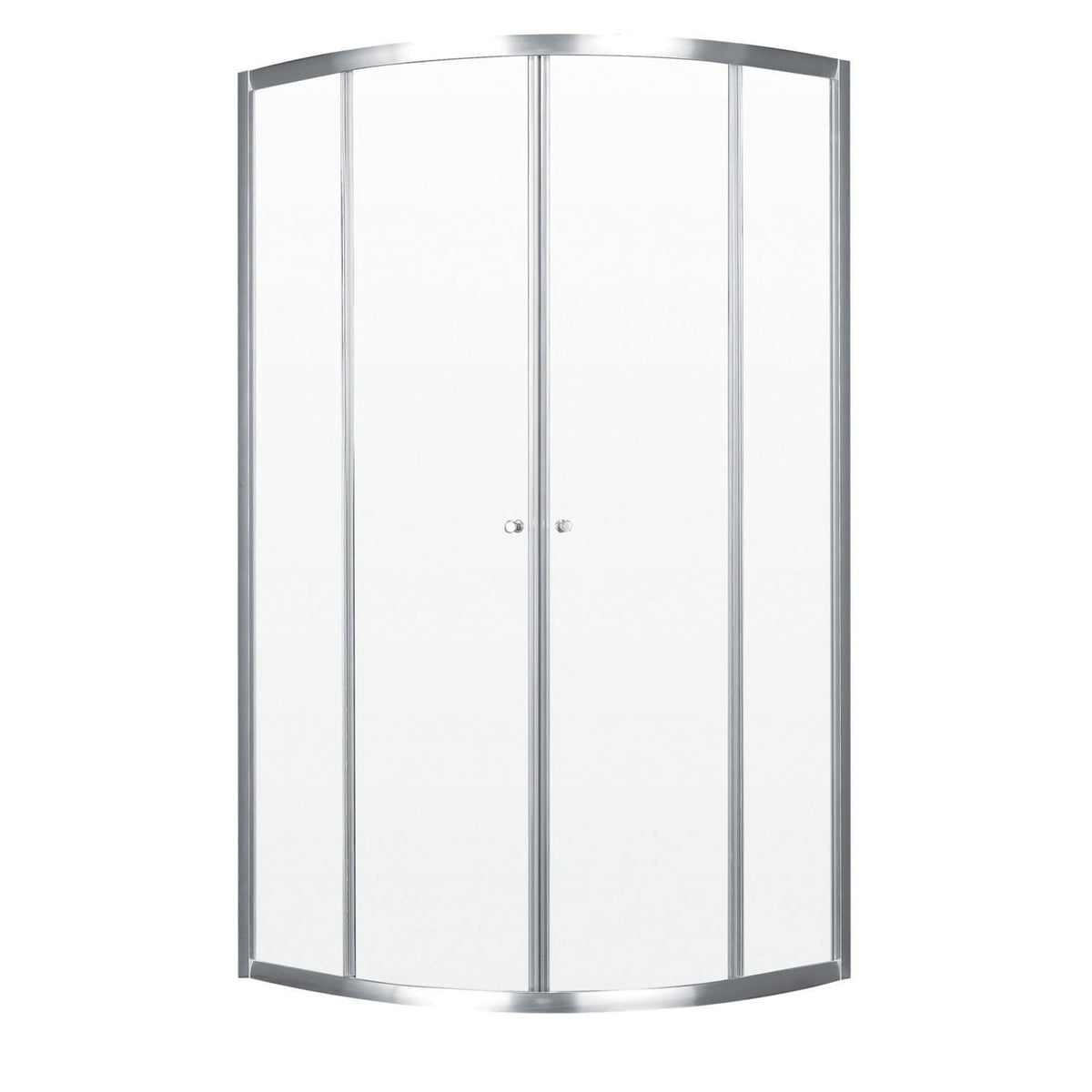 Neptune Barolo Neo-Round 36 x 36 x 36 in 4 mm Sliding Shower Door for Corner Installation with Clear Glass in Chrome