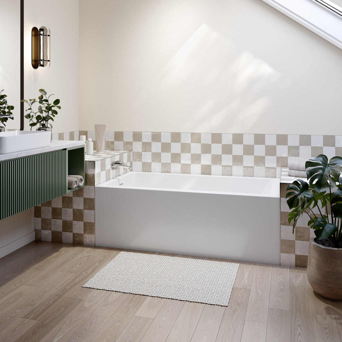 Neptune Beaumont 3260 IFS AFR Acrylic Alcove Bathtub in White