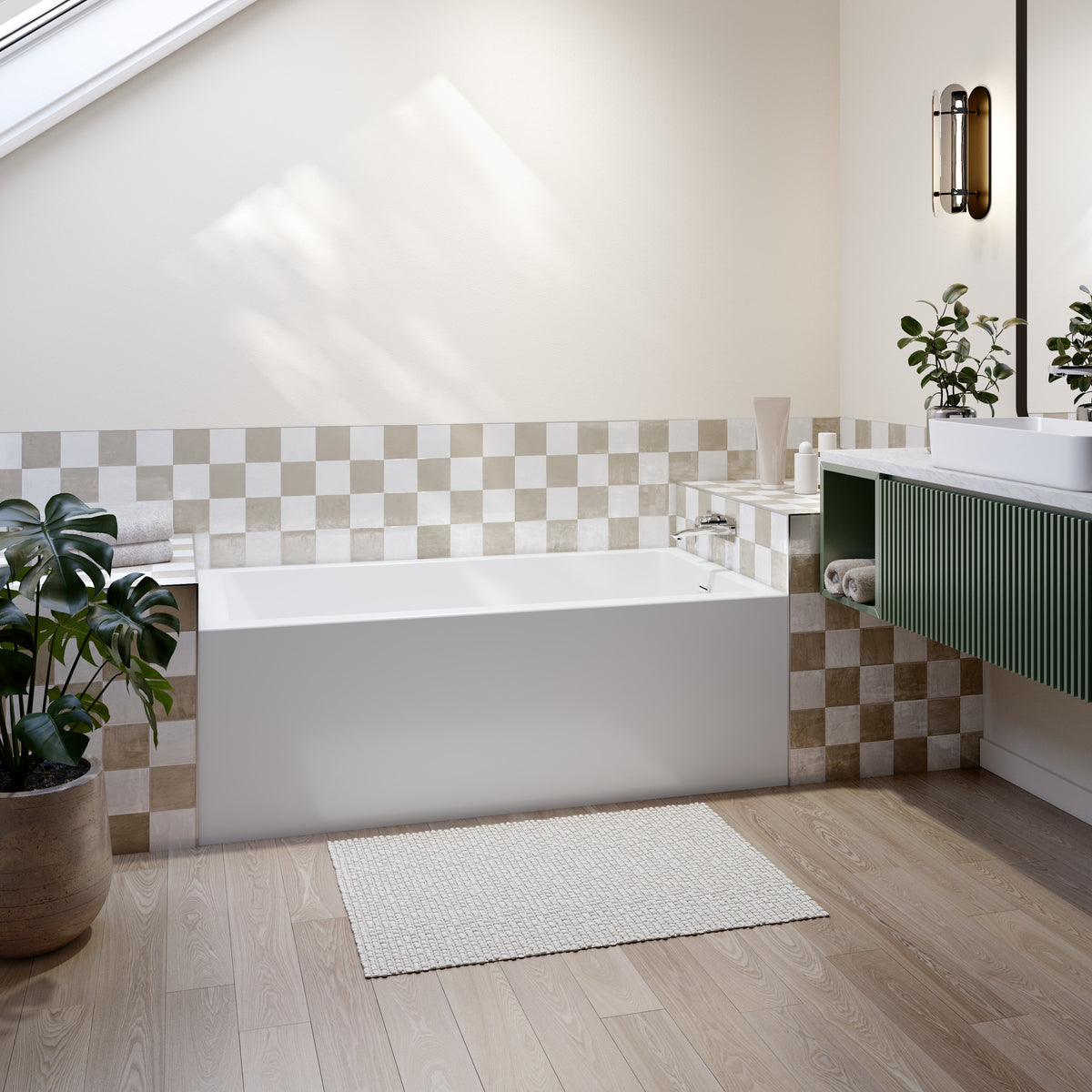Neptune Beaumont 3260 IFS AFR Acrylic Alcove Bathtub in White - image 2