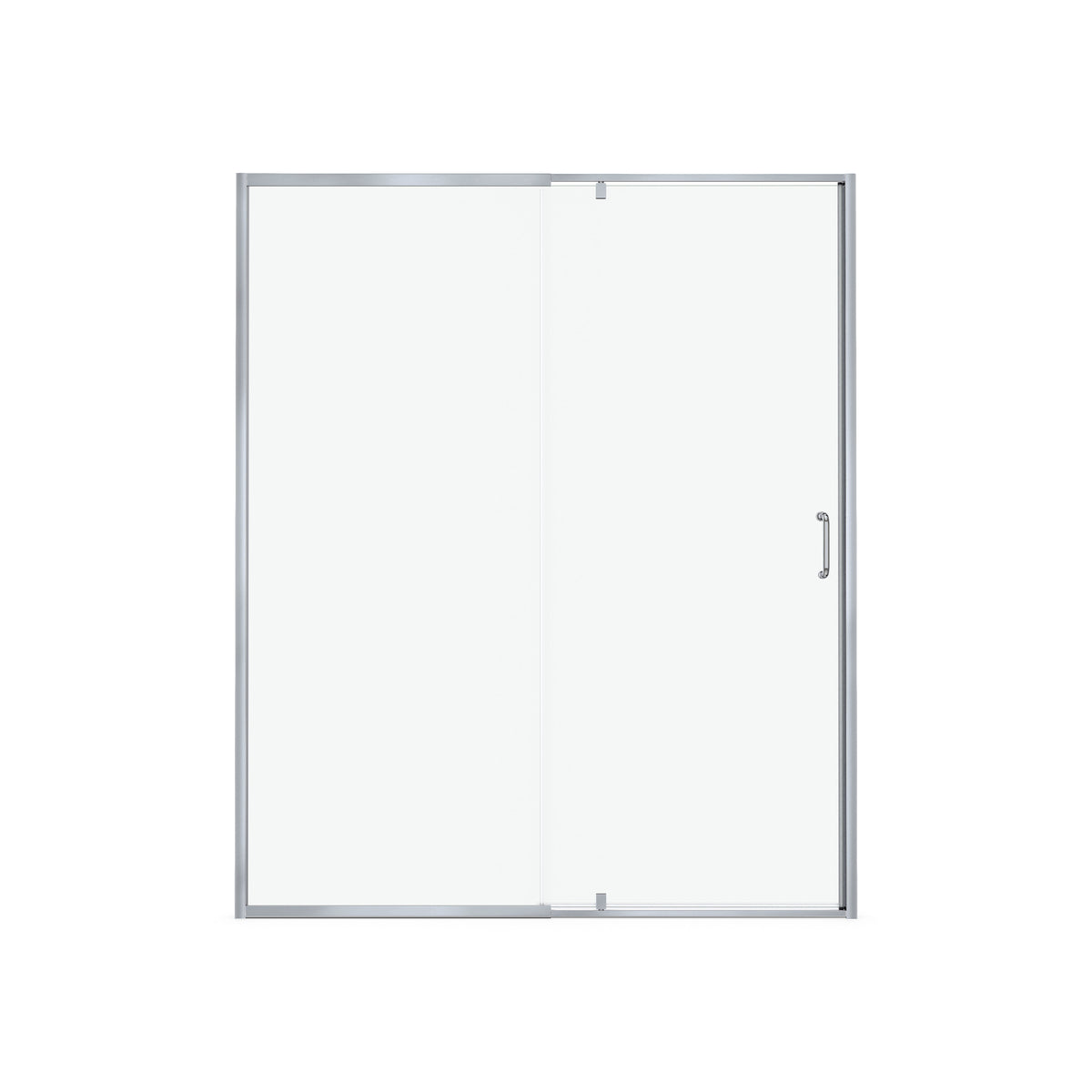 Neptune Belaya 56-60 x 72 in 6mm Pivot Shower Door for Alcove Installation with Clear Glass in Chrome - image 2