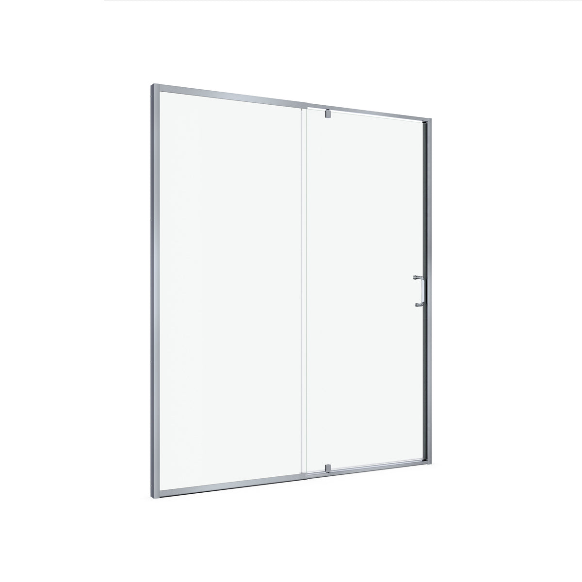 Neptune Belaya 56-60 x 72 in 6mm Pivot Shower Door for Alcove Installation with Clear Glass in Chrome - image 3