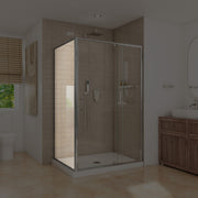 Neptune Belaya Return Panel for 36 in Base with Clear glass in Chrome