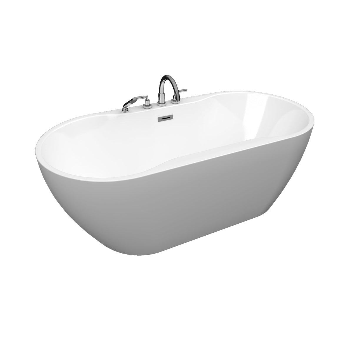 Neptune Berlin F1 3260 AFR Acrylic Freestanding Center Drain Bathtub in White - image 2
