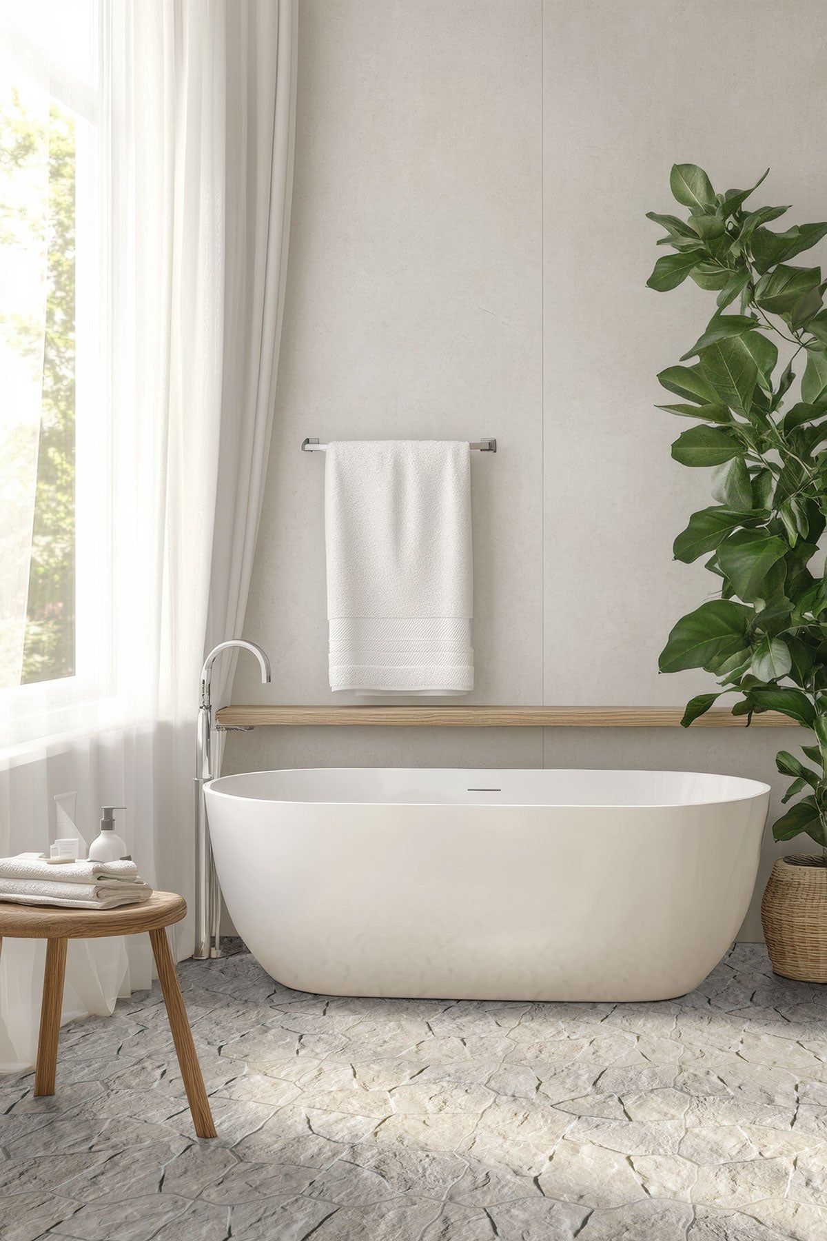 MSI Neptune Blond 16 x 24 Matte Porcelain tile (NWGNEPBLO1624-N) – MSI room scene (bathroom)