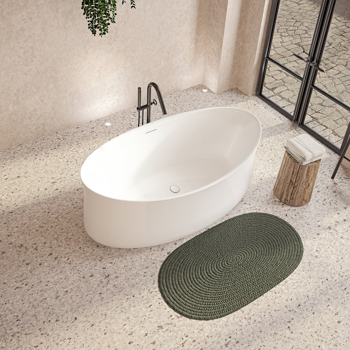Neptune Budapest 7132 AFR Acrylic Freestanding Center Drain Bathtub in White - image 2