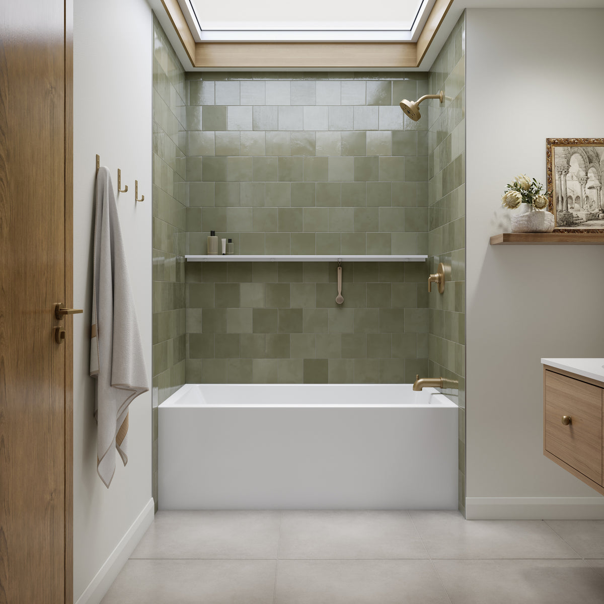 Neptune Clermont 3060 IFS AFR Acrylic Alcove Bathtub in White - image 6