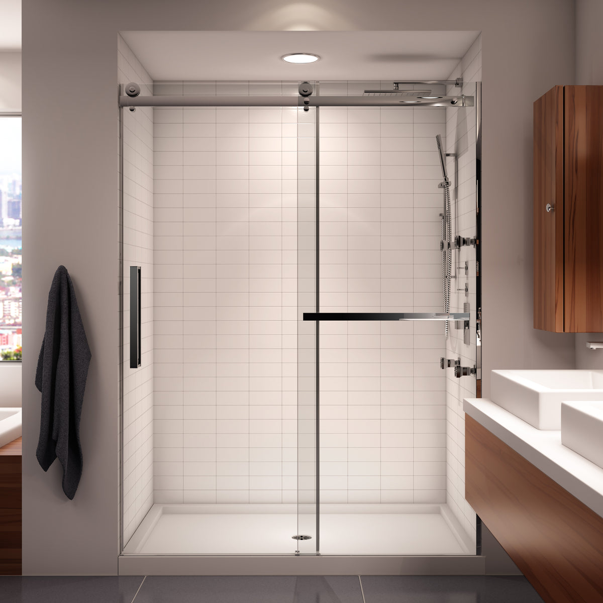 Neptune Exalt 60 x 78 in 8 mm Sliding Shower Door for Alcove Installation