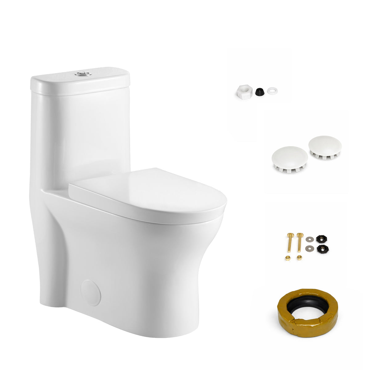 Neptune Florence 4.1/6L Dual Flush Elongated One-Piece Toilet in White - image 2