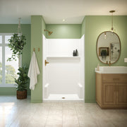 Neptune Galatea SH4834X AFR AcrylX Alcove Center Drain One-piece Shower in White