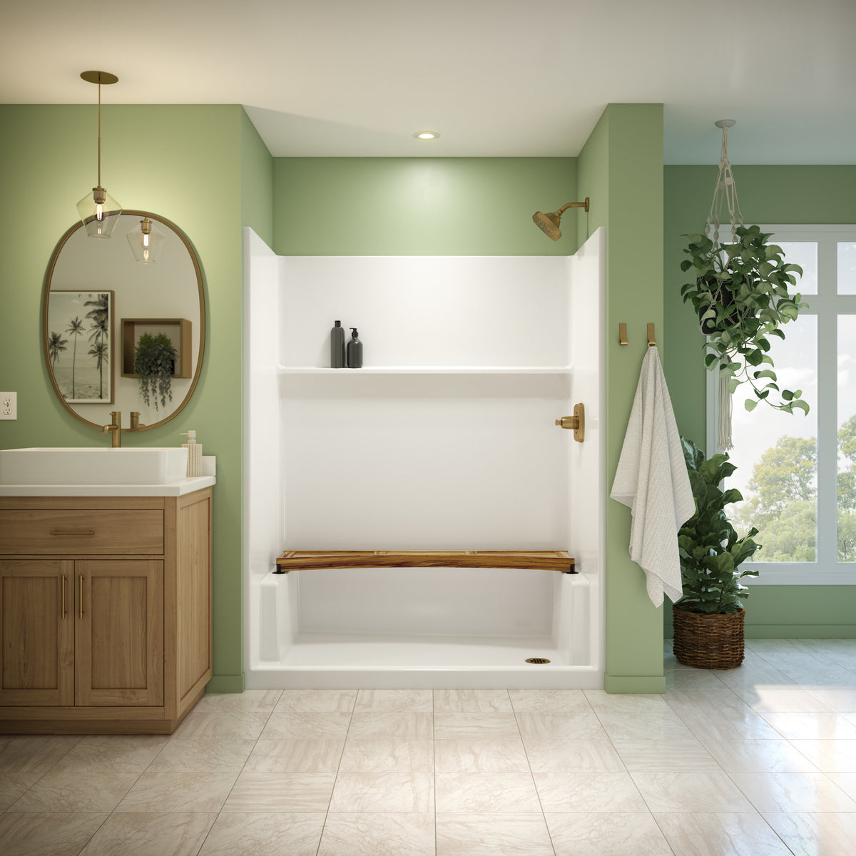 Neptune Galatea SH6030 Acrylx Alcove One-Piece Shower in White - image 10