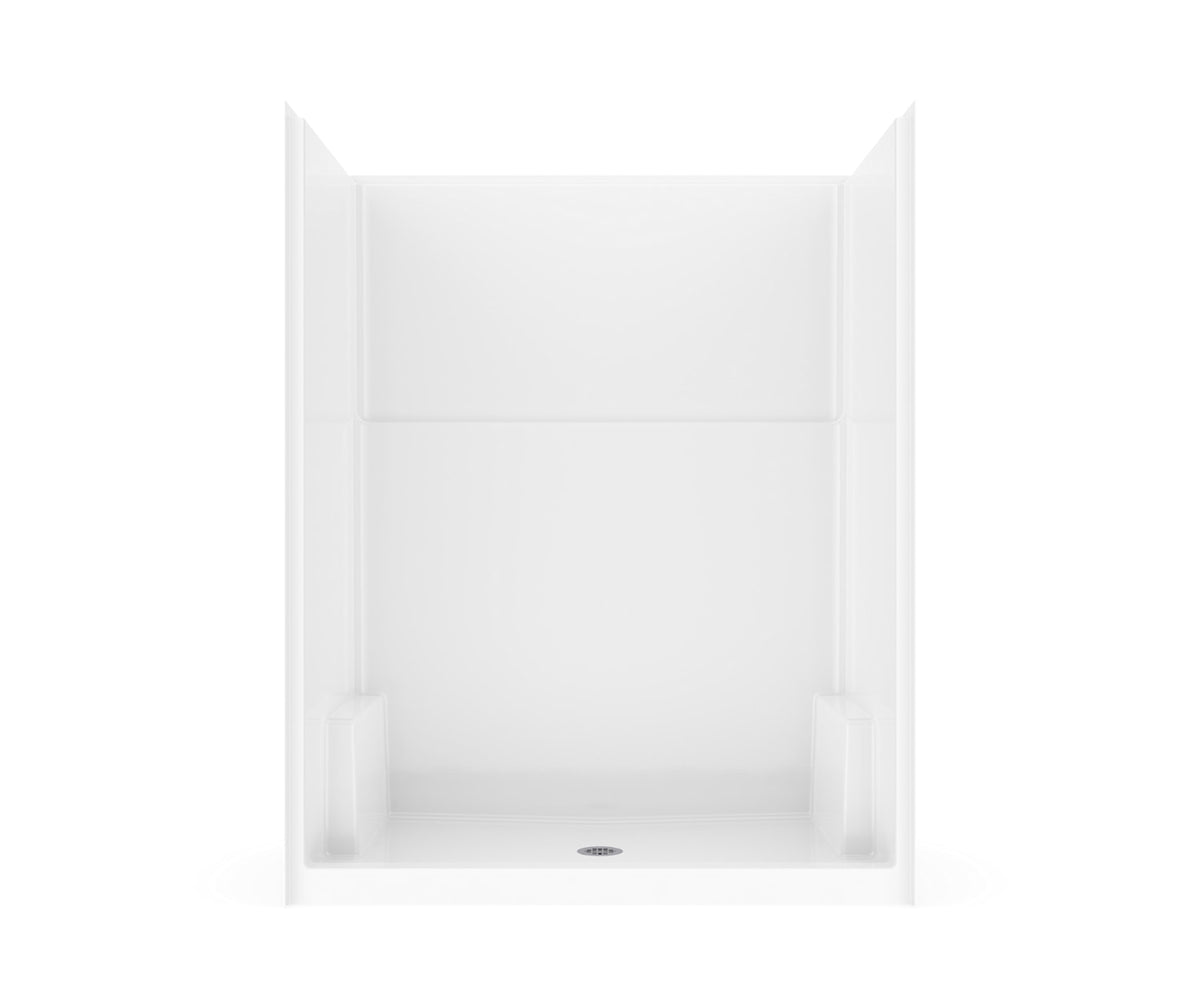 Neptune Galatea SH6036X AFR AcrylX Alcove Center Drain One-Piece Shower in White - image 2