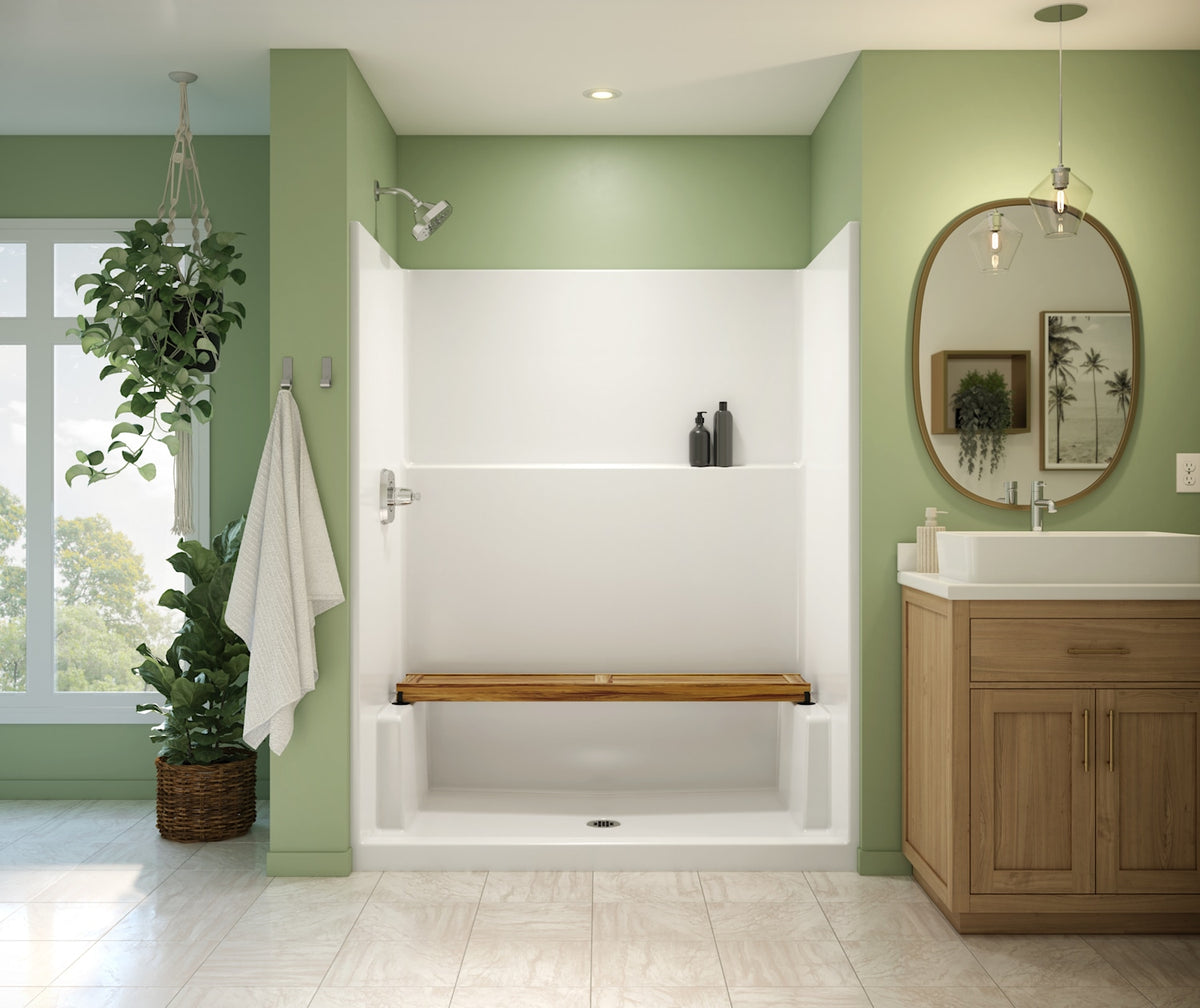 Neptune Galatea SH6036X AFR AcrylX Alcove Center Drain One-Piece Shower in White - image 4