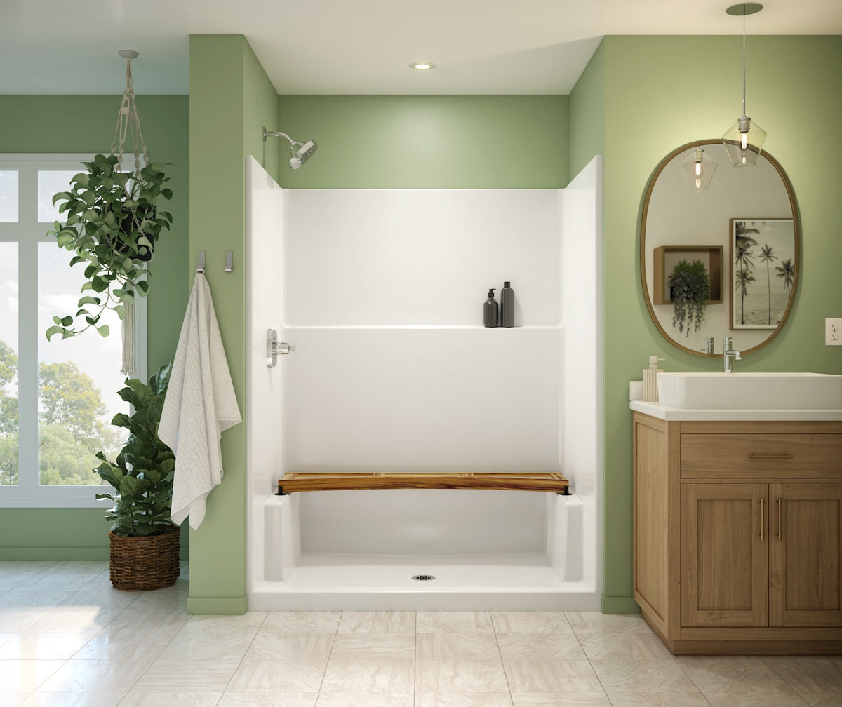 Neptune Galatea SH6036X AFR AcrylX Alcove Center Drain One-Piece Shower in White - image 5
