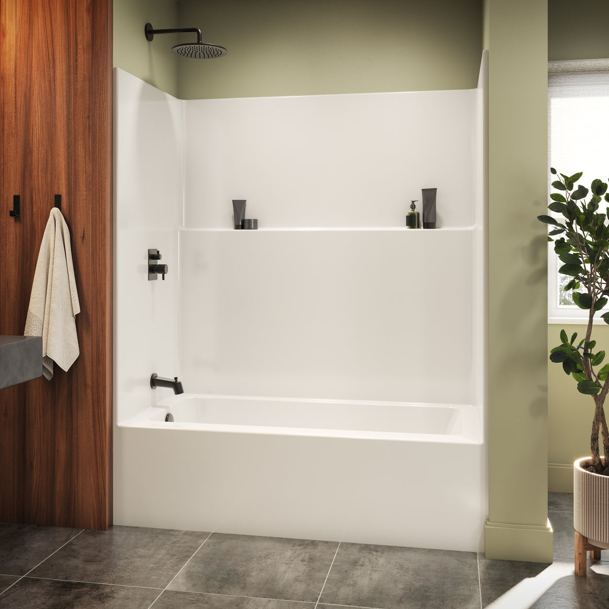 Neptune Galatea TS6030 AcrylX Alcove One-Piece Tub Shower in White - image 3