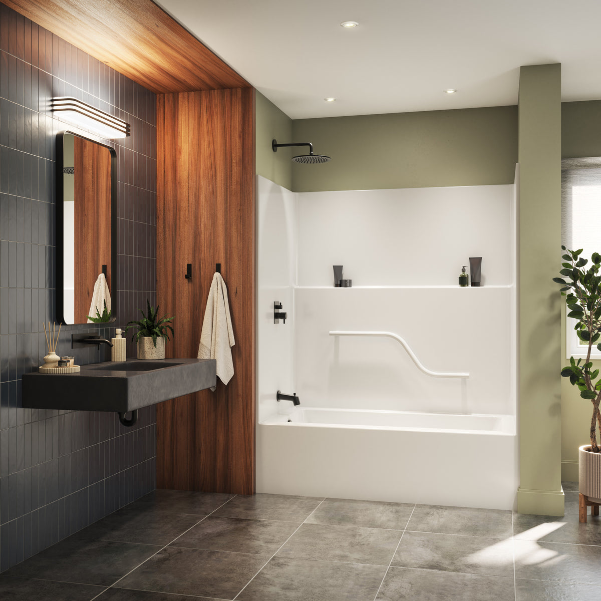Neptune Galatea TS6030 AcrylX Alcove One-Piece Tub Shower in White - image 4