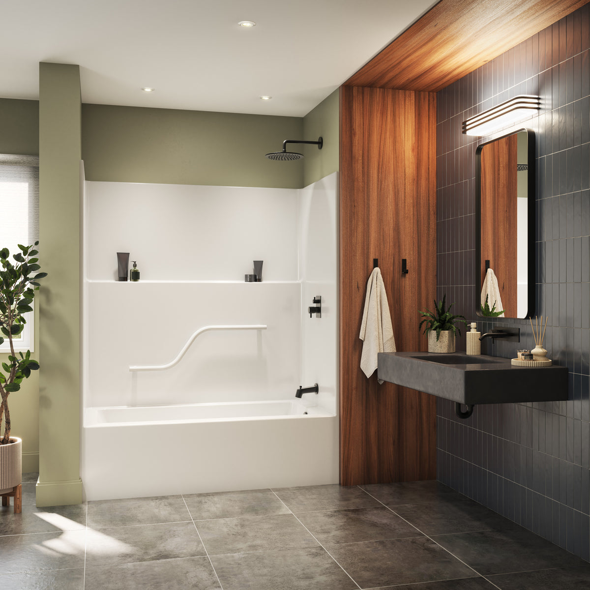 Neptune Galatea TS6030X AFR AcrylX Alcove One-Piece Tub Shower in White - image 8