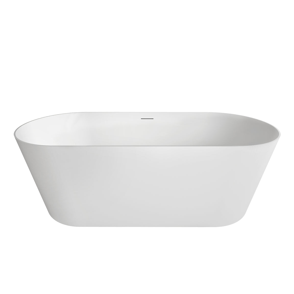 Neptune Girona 6628 AFR Solid Surface Freestanding Double Ended Center Drain Bathtub in Matte White - image 2