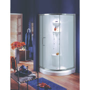 Neptune Hera 3636 Neo-Round Acrylic Corner Two-Piece Shower with Center Drain in White