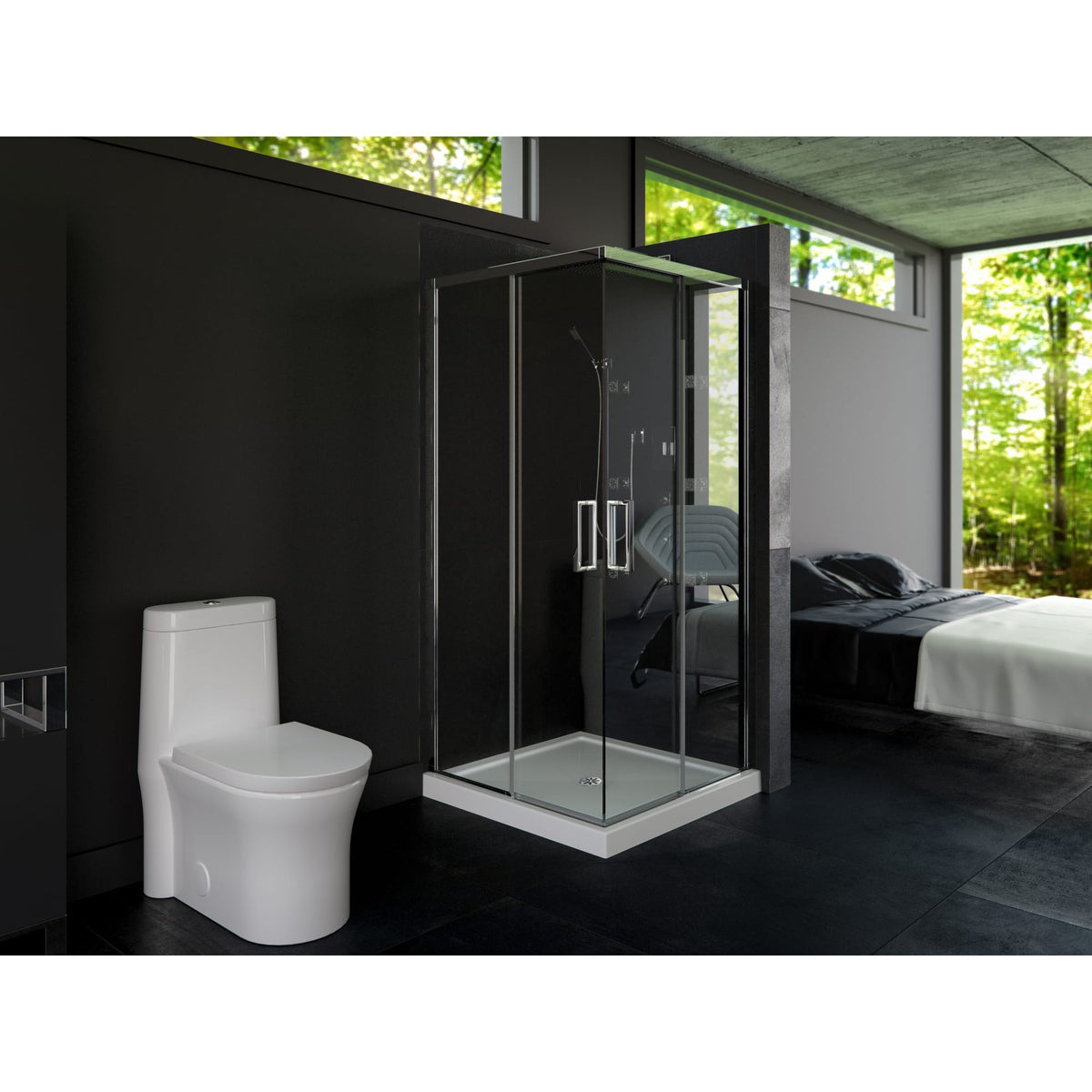 Neptune Impact 3636 Acrylic Shower Base in White with Center Drain