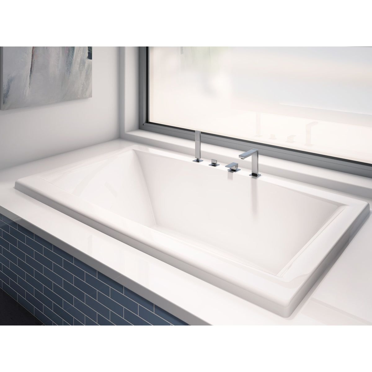 Neptune Jade 7248 Acrylic Drop-In Center Drain Bathtub in White