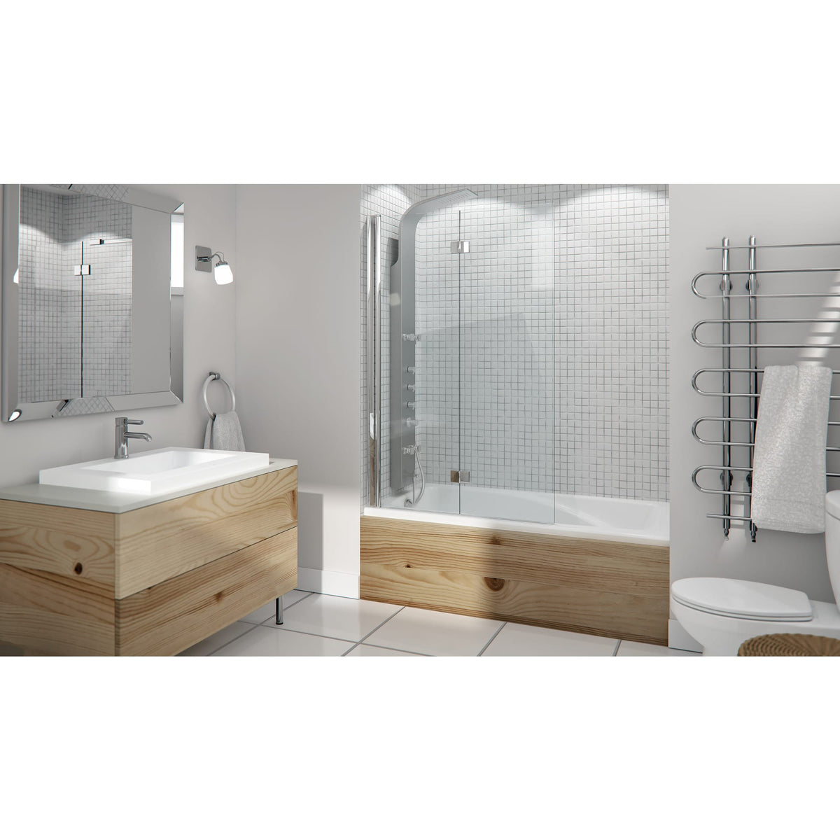 Neptune Juna 3060 IF Acrylic Alcove Bathtub in White