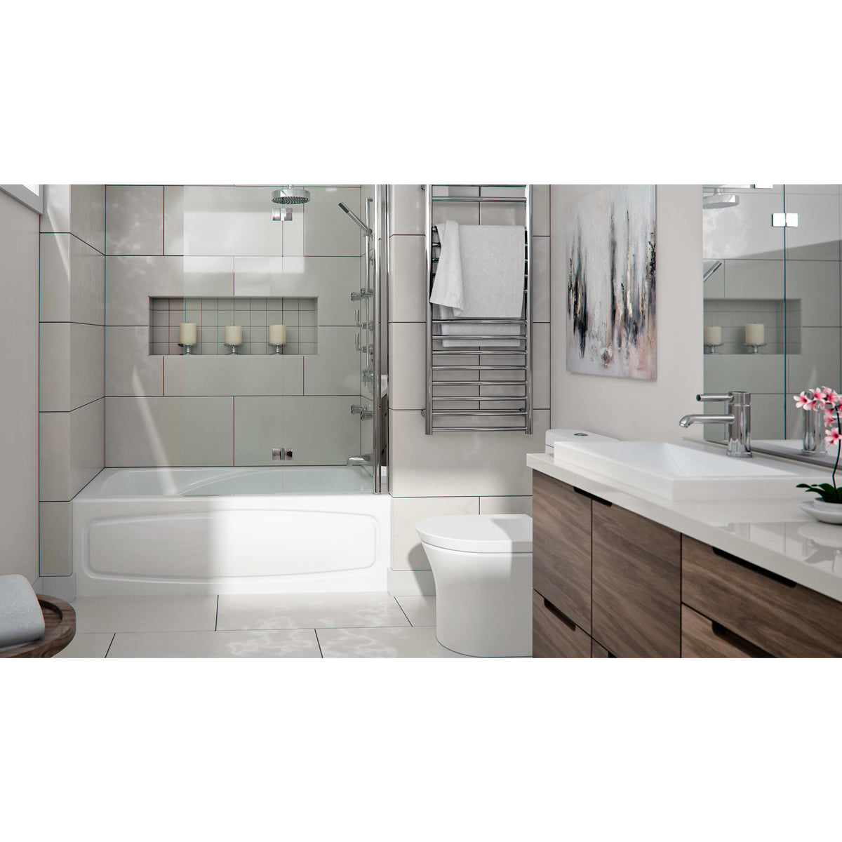 Neptune Juna 3260 IFS Acrylic Alcove Bathtub in White
