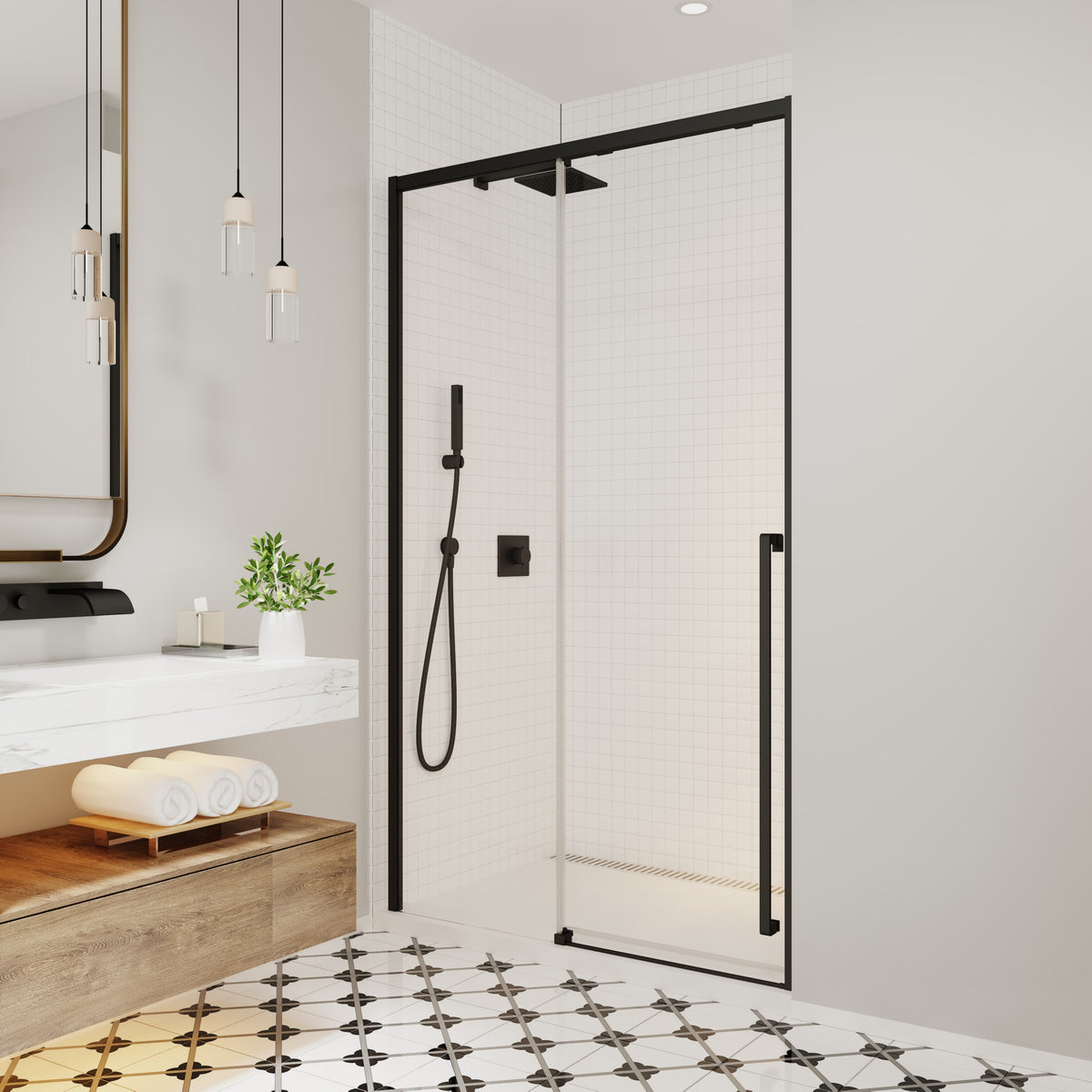 Neptune Kaveri 45 - 47 1/2 x 79 3/4in 8mm Sliding Shower Door for Alcove Installation - image 6