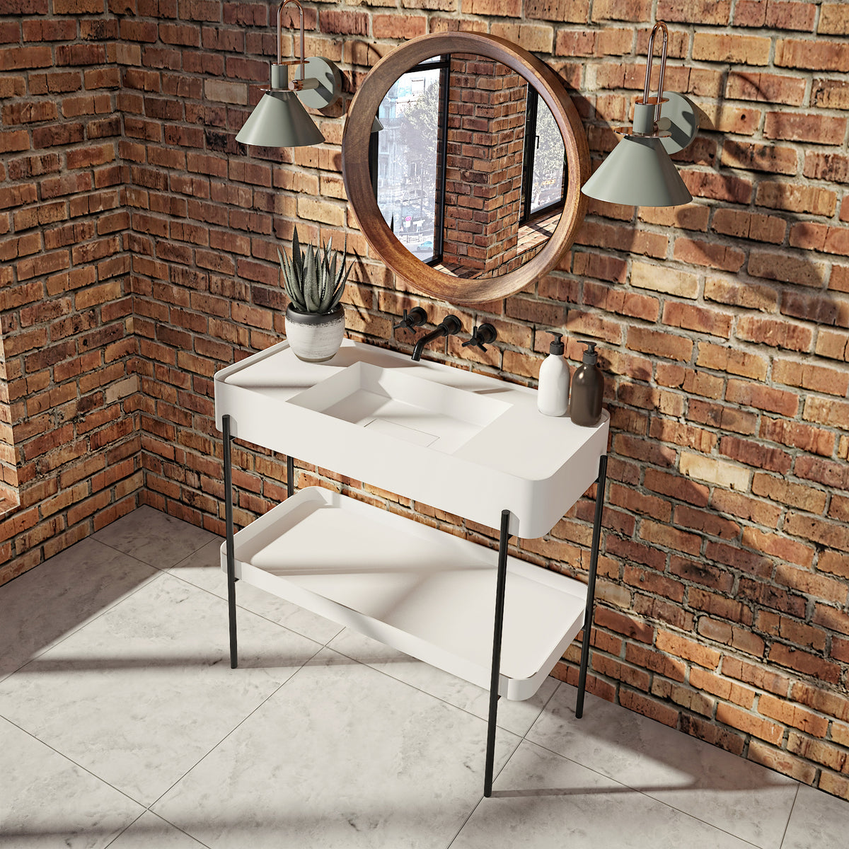 Neptune Melville 40 Solid Surface Console in Matte White