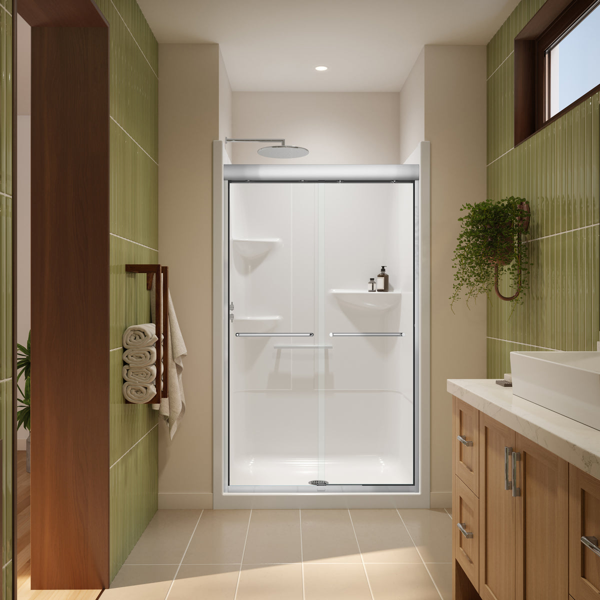 Neptune Misca 40-44 x 71 in 6mm Bypass Shower Door for Alcove Installation