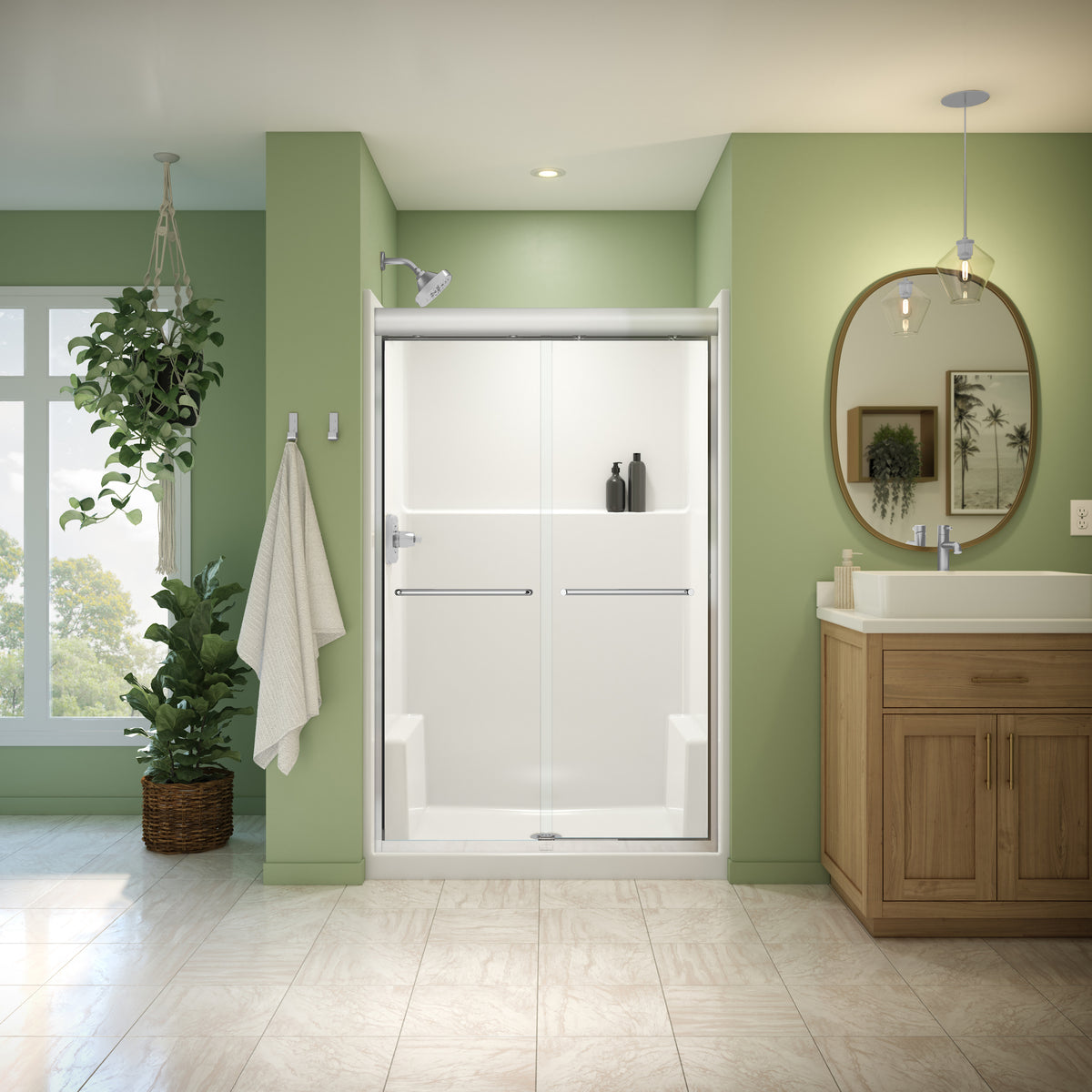 Neptune Misca 43-47 x 71 in 6mm Bypass Shower Door for Alcove Installation