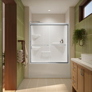 Neptune Misca 51-55 x 57 in 6mm Bypass Tub Door for Alcove Installation