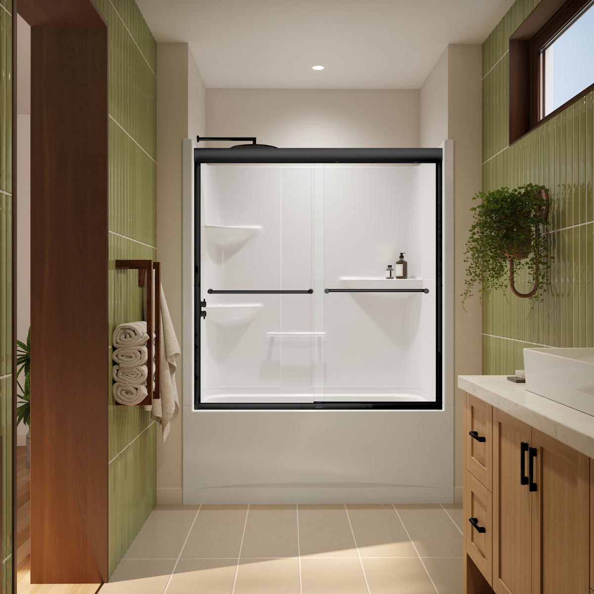 Neptune Misca 51-55 x 57 in 6mm Bypass Tub Door for Alcove Installation - image 5