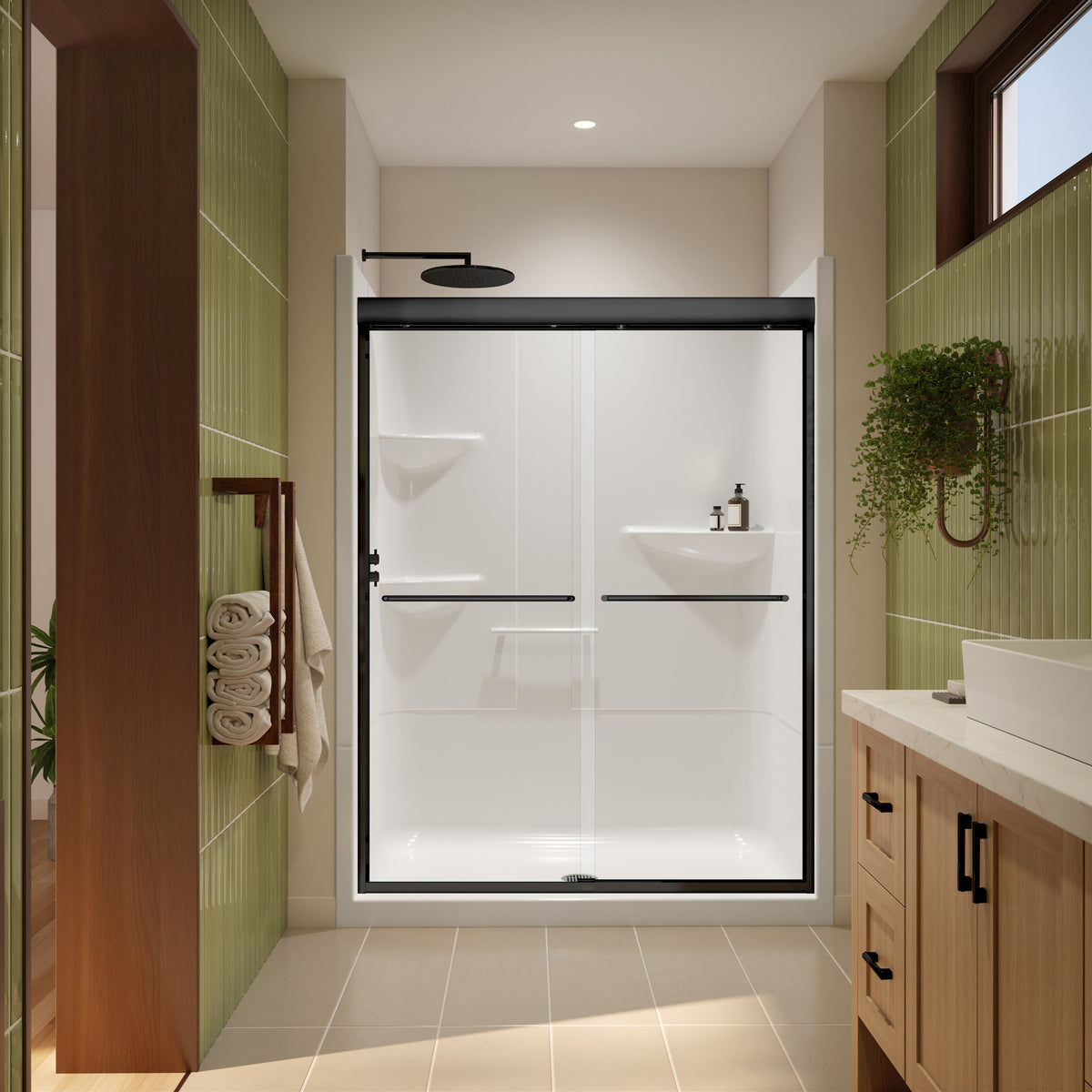 Neptune Misca 51-55 x 71 in 6mm Bypass Shower Door for Alcove Installation - image 5