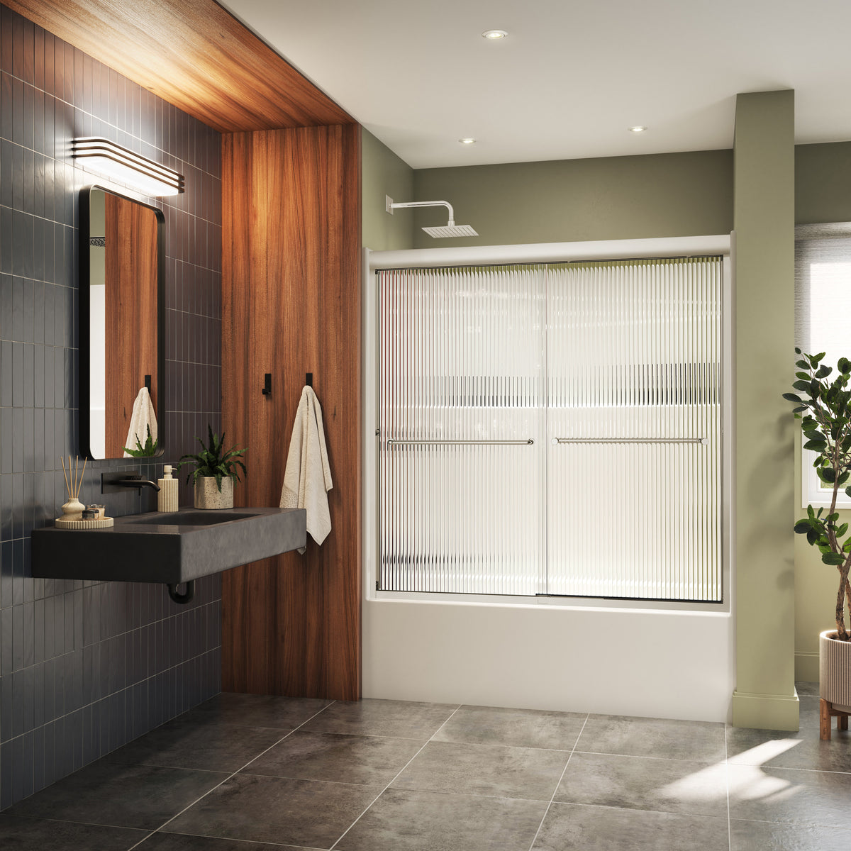 Neptune Misca 55-59 x 57 in 6mm Bypass Tub Door for Alcove Installation - image 17