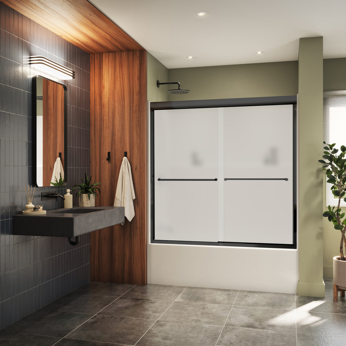 Neptune Misca 55-59 x 57 in 6mm Bypass Tub Door for Alcove Installation - image 33